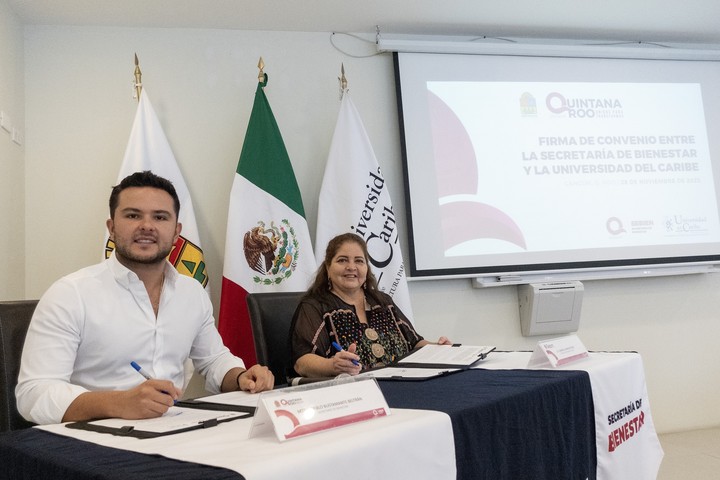 Universidad del Caribe firma convenio con la Secretaría del Bienestar de Q.Roo