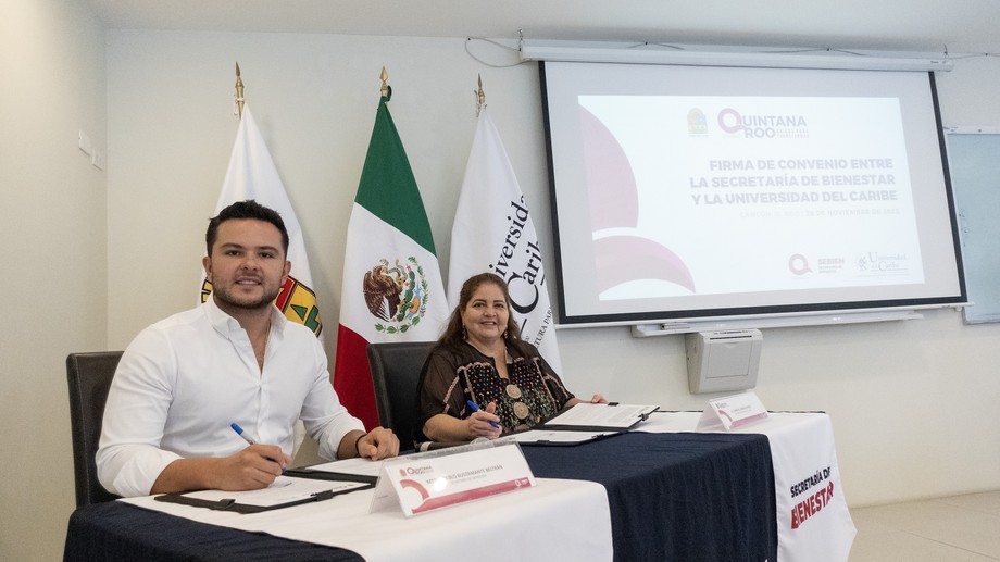 Universidad del Caribe firma convenio con la Secretaría del Bienestar de Q.Roo