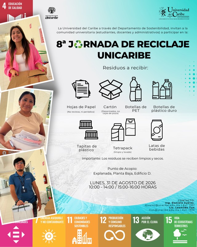 ¡#JornadasdeReciclaje de la Universidad del Caribe!