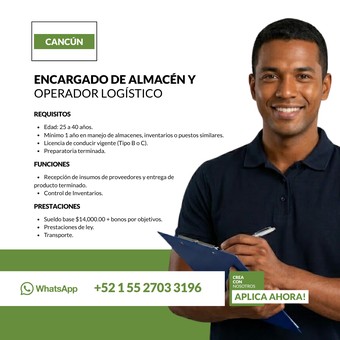 ENCARGADO DE ALMACÉN Y OPERADOR LOGISTICO