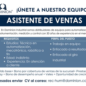 Asistente de Ventas - Grupo Dominion