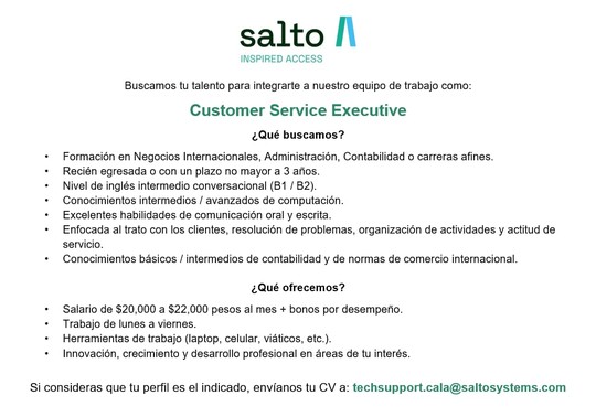 Customer Service Executive Salto