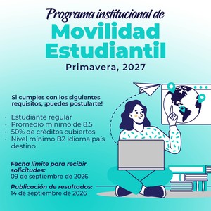 Programa Institucional de Movilidad Estudiantil Primavera 2027