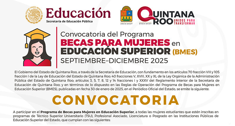 Convocatoria Becas para Mujeres Educación Superior sep-dic 2025